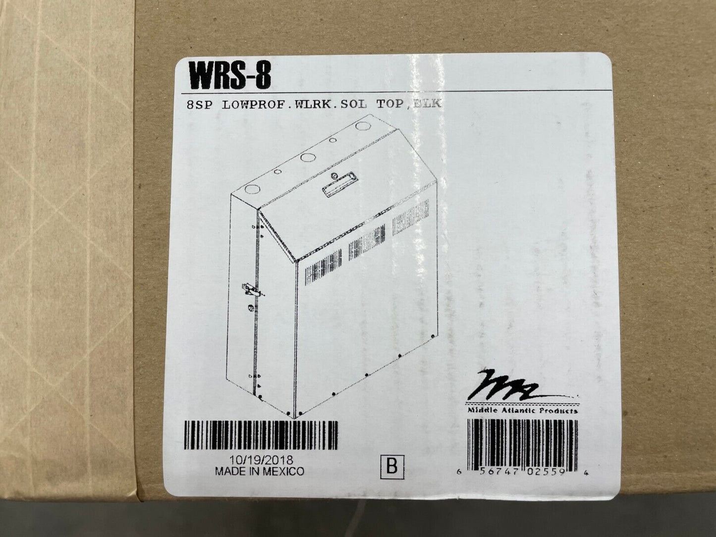 Middle Atlantic WRS-8 Low-Profile Wall Mount Rack