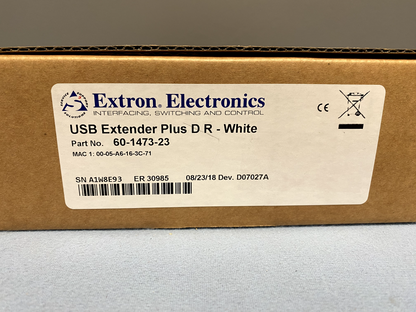 Extron USB Extender Plus D R White Receiver Decorator-Style Extender 60-1473-23