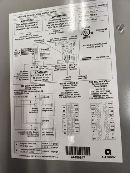Schlage PS902 Power Supply Assy  12/24V New-Open Box