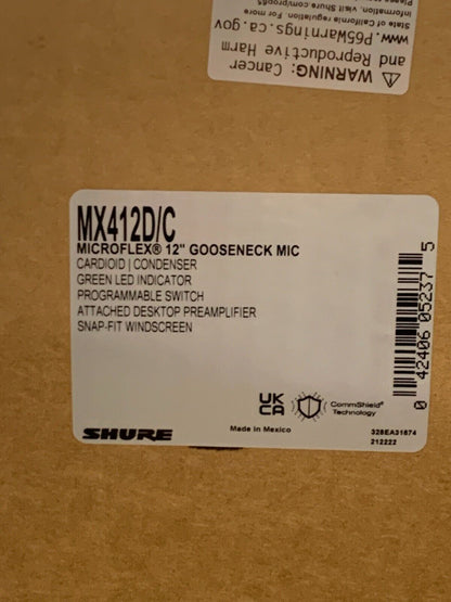 Shure MX412D/C Microflex 12" Gooseneck Mic