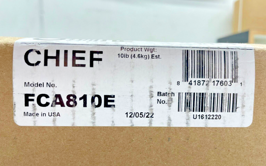 Chief FCA810E - Fusion Above/Below Shelf for XL Displays, 8"