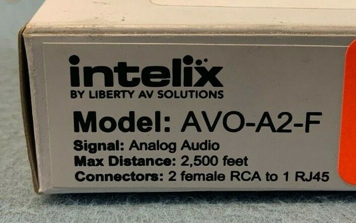Intelix AVO-A2-F Cat-5 Analog Stereo Audio Modular Balun w/ 2 RCA F Jacks