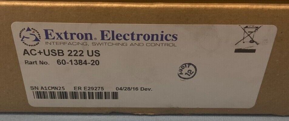 Extron 60-1384-20 AC+USB 222 US Series/2 AC+USB Module – LPAV