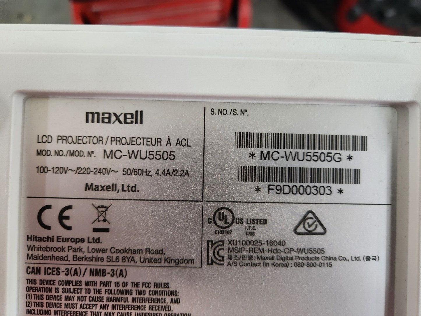 Maxell MC-WU5505 Collegiate Series WUXGA 5000 Lumen HD LCD Projector No Reserve