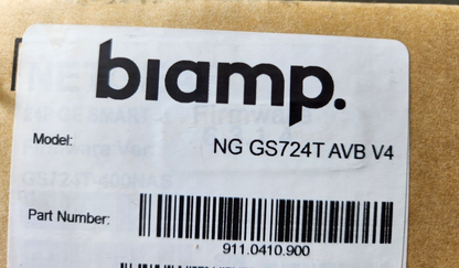 Biamp Netgear 24-port Gigabit Smart Switch with AVB firmware NG GS724T AVB V4