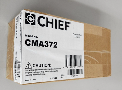 Chief CMA372 Offset Unistrut/ U-Channel Adapter Kit Black New