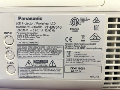 Panasonic PT-EW540 WXGA Large Venue Projector 1342 Lamp Hours