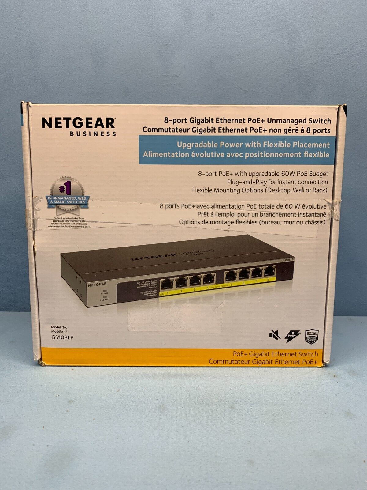 NETGEAR GS108LP 8-poorts Gigabit Ethernet LAN NETGEAR GS108LP 8-poorts Gigabit Ethernet LAN