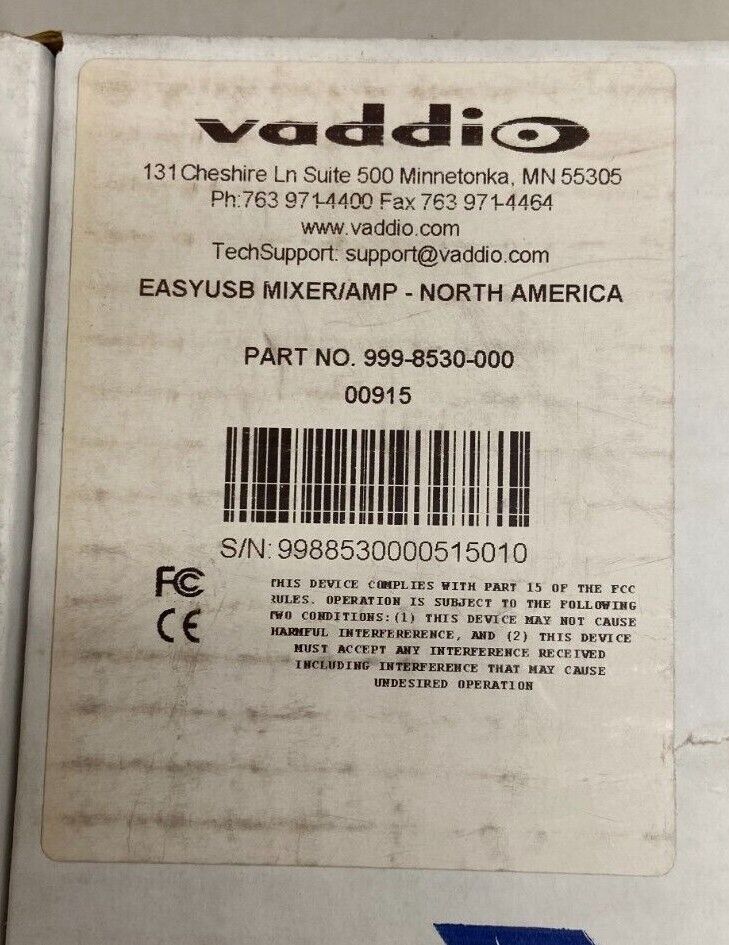 Vaddio 999-8530-000 EasyUSB Mixer/Amp System – LPAV