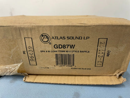Atlas Sound GD87W 8" 2-Way 16W Coaxial Ceiling Speaker w/ Baffle