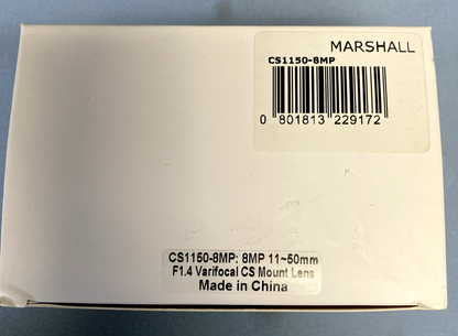 Marshall Electronics CS1150-MP 8MP 11-50mm f/1.4 Varifocal CS-Mount Lens