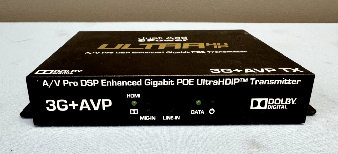 Just Add Power 3G+ AVP RX UltraHDIP A/V Pro DSP Enhanced Gigabit POE Transmitter