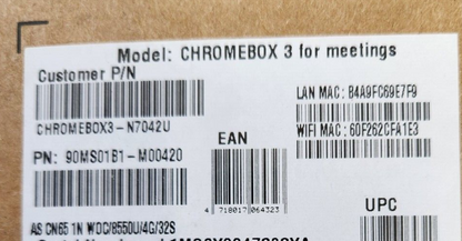 ASUS N7042U Chromebox 3 Hangouts Meet Hardware Kit 1.8GHz i7-8550U 4GB 32GB  NEW