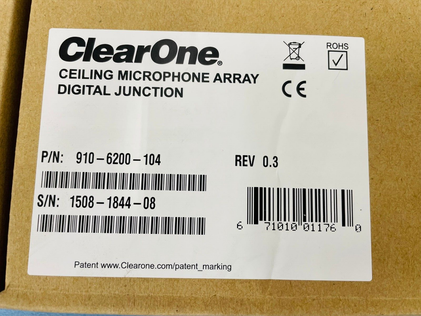 ClearOne Ceiling Mic Capsule 910-6200-101-W and Digital Junction 910-6200-104