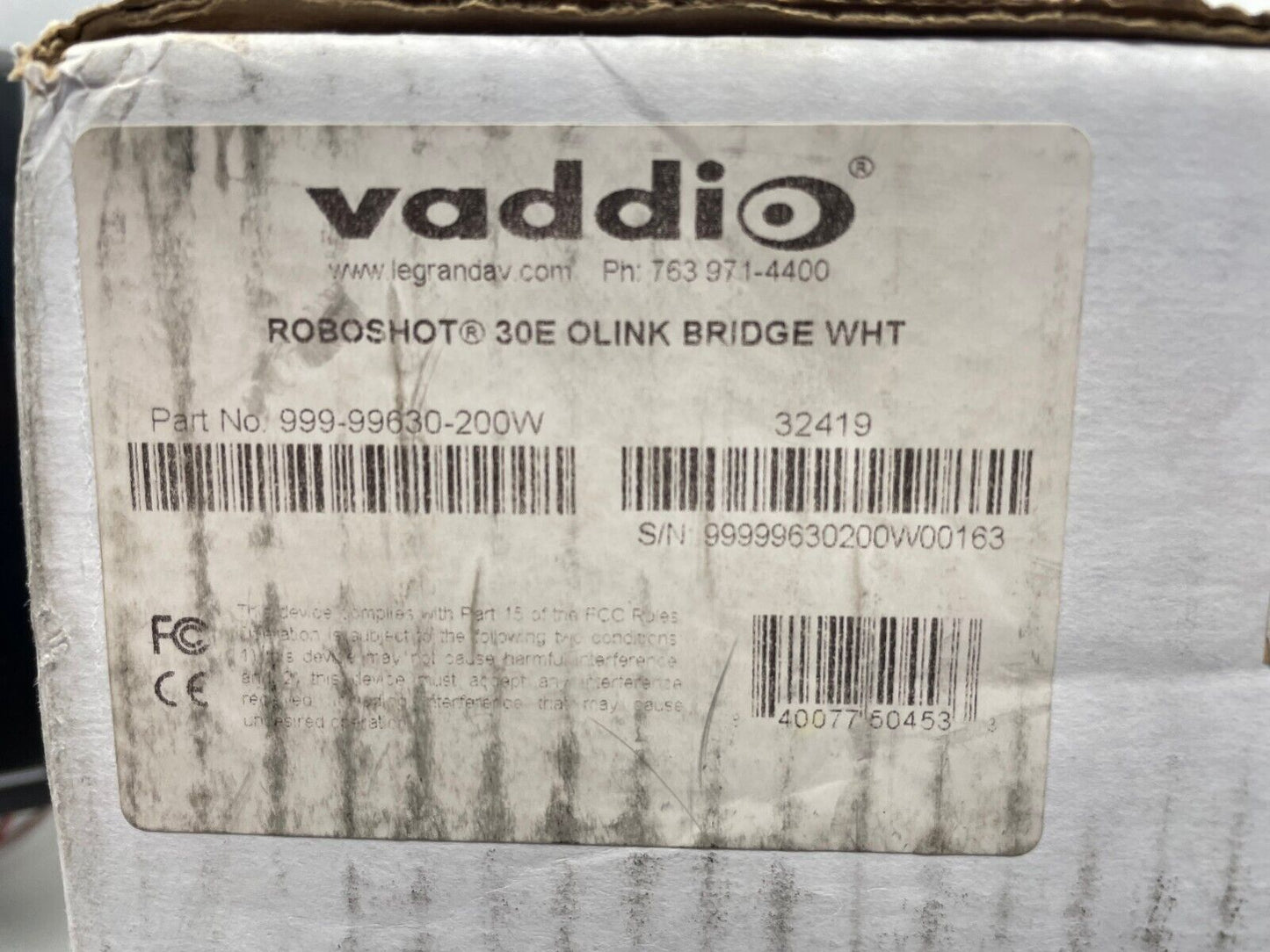 Vaddio 999-99630-200W RoboSHOT 30E HDBT OneLINK Bridge System
