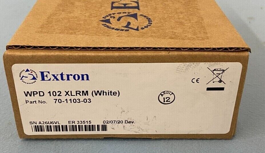 Extron 70-1103-03 WPD 102 XLRM Audio Passthrough Wall Plate