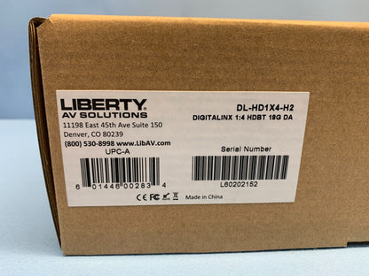 Liberty DL-HD1X4-H2 18G HDBaseT Distribution Amp / Splitter kit w/4 receivers